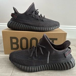2019 Men's ADIDAS Yeezy Boost 350 V2 Black Non-Reflective FU9006 Black Size 12